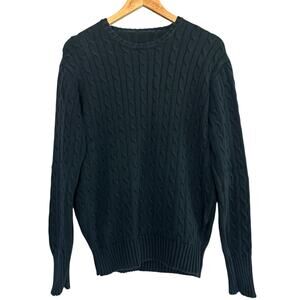 Brandy Melville John Galt Navy Cable Knit Sweater One Size 100% Cotton